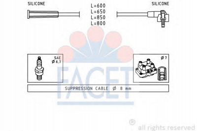 FACET 49007 -  Комплект проводов зажигания