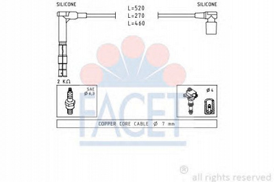 FACET 49316 - Комплект проводов зажигания