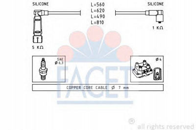 FACET 49350 - Комплект проводов зажигания