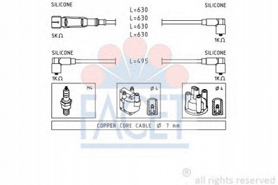 FACET 49364 -  Комплект проводов зажигания