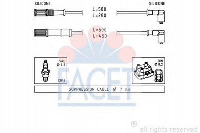 FACET 49451 - Комплект проводов зажигания