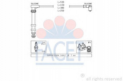 FACET 49503 -  Комплект проводов зажигания