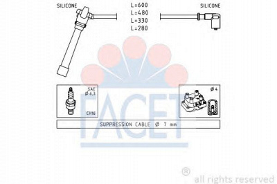 FACET 49505 -  Комплект проводов зажигания