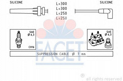 FACET 49508 -  Комплект проводов зажигания