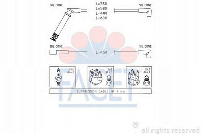 FACET 49563 -  Комплект проводов зажигания