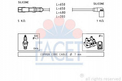 FACET 49585 -  Комплект проводов зажигания