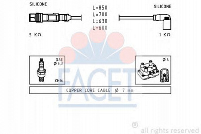 FACET 49601 -  Комплект проводов зажигания