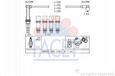 FACET 49607 - Комплект проводов зажигания