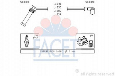 FACET 49614 - Комплект проводов зажигания