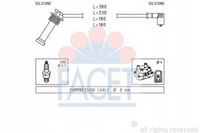 FACET 49625 - Комплект проводов зажигания