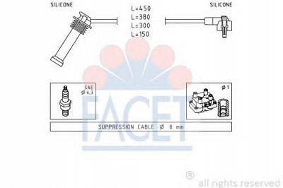 FACET 49630 - Комплект проводов зажигания