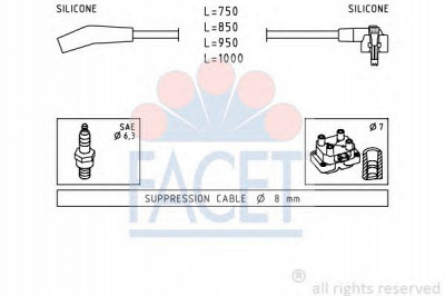 FACET 49639 -  Комплект проводов зажигания