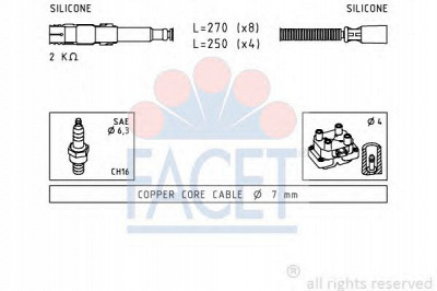 FACET 49649 - Комплект проводов зажигания