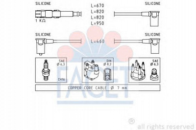 FACET 49654 -  Комплект проводов зажигания