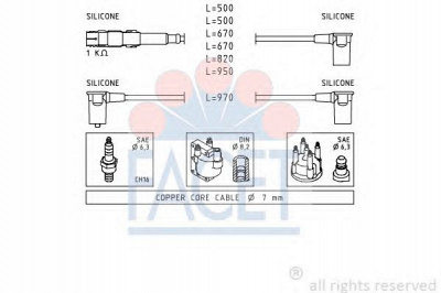 FACET 49657 -  Комплект проводов зажигания