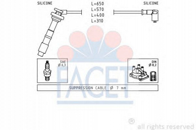 FACET 49658 - Комплект проводов зажигания