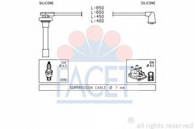 FACET 49714 - Комплект проводов зажигания