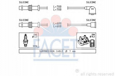 FACET 49835 - Комплект проводов зажигания