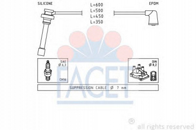 FACET 49882 - Комплект проводов зажигания