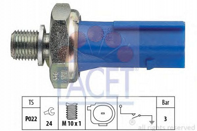 FACET 70212 -  ДАТЧИК ДАВЛ.МАСЛА AUDI A6/A7/A8/VW JETTA IV 12-