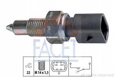 FACET 76038 -  Выключатель, фара заднего хода