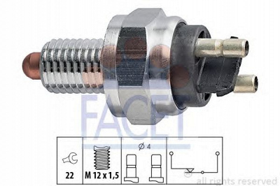 FACET 76071 -  Выключатель, фара заднего хода