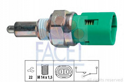 FACET 76096 -  Выключатель, фара заднего хода