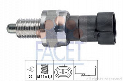 FACET 76109 -  Выключатель, фара заднего хода
