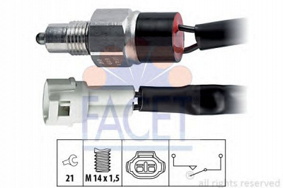 FACET 76119 - Выключатель, фара заднего хода