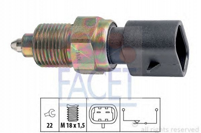 FACET 76138 -  Выключатель, фара заднего хода