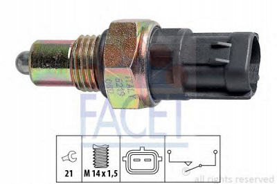 FACET 76219 -  Выключатель, фара заднего хода