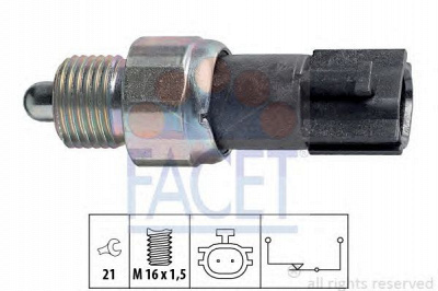 FACET 76232 -  Выключатель, фара заднего хода