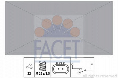 FACET 76308 -  Выключатель, фара заднего хода