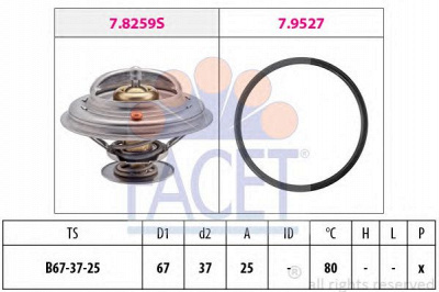 FACET 78259 -  Термостат, охлаждающая жидкость