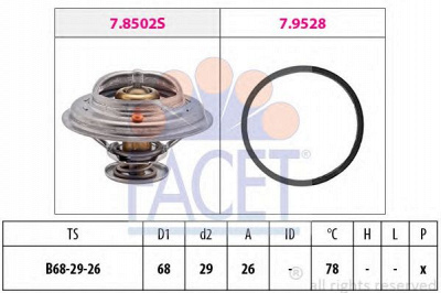 FACET 78502 -  Термостат, охлаждающая жидкость