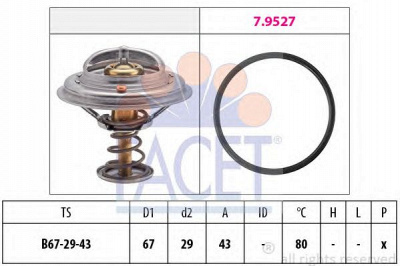 FACET 78549 -  Термостат, охлаждающая жидкость
