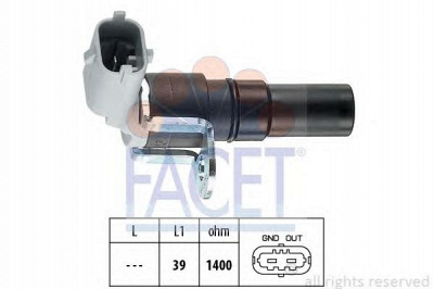 FACET 90327 -  Датчик импульсов Датчик импульсов, маховик| Датчик частоты вращения, управление двигателем| Датчик, положение распределительного вала| Датчик частоты вращения, автоматическая коробка передач