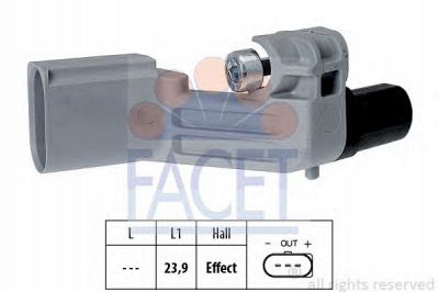 FACET 90464 -  Датчик импульсов Датчик импульсов, маховик| Датчик частоты вращения, управление двигателем| Датчик, положение распределительного вала| Датчик частоты вращения, автоматическая коробка передач