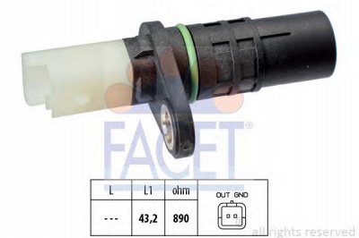 FACET 90555 -  Датчик импульсов Датчик импульсов, маховик| Датчик частоты вращения, управление двигателем| Датчик, положение распределительного вала| Датчик частоты вращения, автоматическая коробка передач
