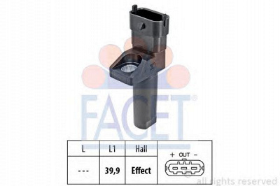 FACET 90654 -  Датчик импульсов Датчик импульсов, маховик| Датчик частоты вращения, управление двигателем| Датчик, положение распределительного вала| Датчик частоты вращения, автоматическая коробка передач