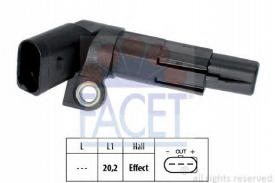 FACET 90683 -  Датчик импульсов Датчик импульсов, маховик| Датчик частоты вращения, управление двигателем| Датчик, положение распределительного вала| Датчик частоты вращения, автоматическая коробка передач
