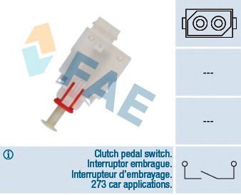 FAE 24465 -  Выключатель, привод сцепления (Tempomat)| Выключатель, управление сцеплением| Выключатель, привод сцепления (управление двигателем)