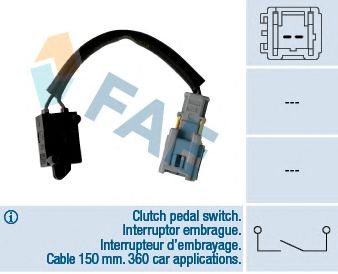 FAE 24907 -  Выключатель, привод сцепления (Tempomat)| Выключатель, привод сцепления (управление двигателем)