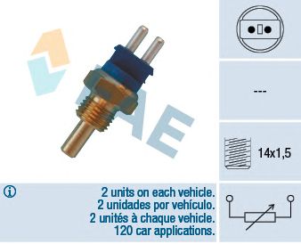 FAE 32580 -  Датчик, температура охлаждающей жидкости