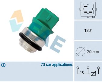 FAE 34350 -  Датчик, температура охлаждающей жидкости