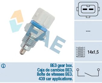 FAE 40650 -  Выключатель, фара заднего хода
