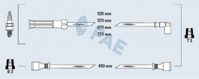 FAE 83450 -  Комплект проводов зажигания