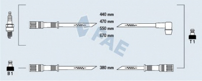 FAE 83490 -  Комплект проводов зажигания