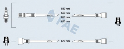 FAE 83500 -  Комплект проводов зажигания