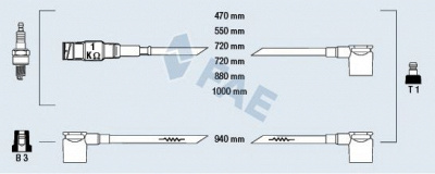 FAE 85050 - Комплект проводов зажигания
